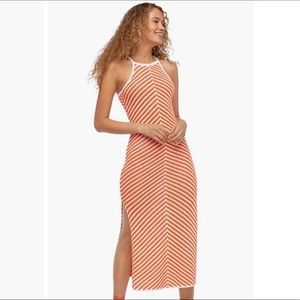 Orange Crochet Midi Dress